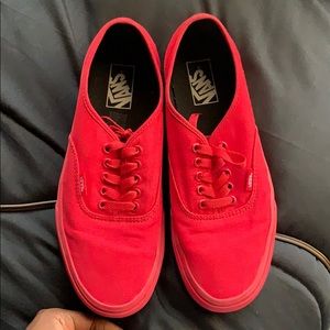 Low top all red vans